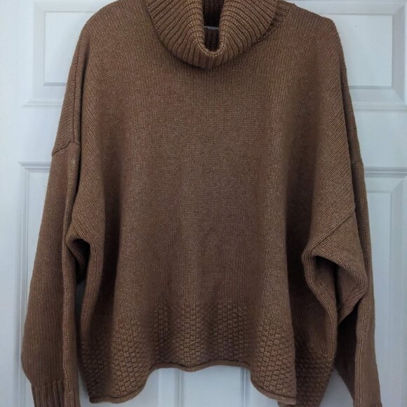 NWOT Madewell Sadler Turtleneck Sweater in Camel 3X - Picture 2 of 5